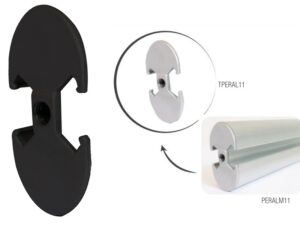 End cap for oval black aluminium structural profile Mobile PERALM11NG - TPERAL11NG