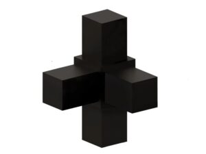 Conector cubo modular 4 vías negro - CUBOCON4