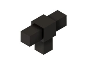 Conector cubo modular en T negro - CUBOCON7