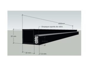 Gasket for fixing glass in modular cube profile black PERALM112 - EMPLAM112